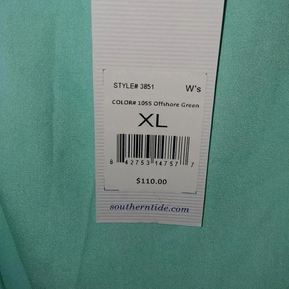 Southetn Tide Flounced Cold-Shoulder Top Color Offshore Green Size XL NWT - Picture 10 of 10